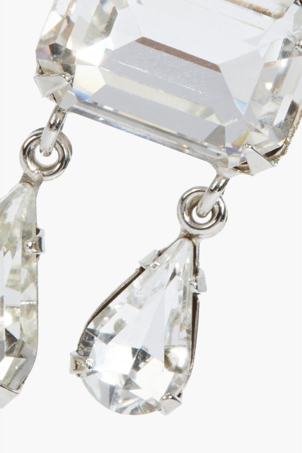 JENNIFER BEHR Lucille silver-tone crystal earrings