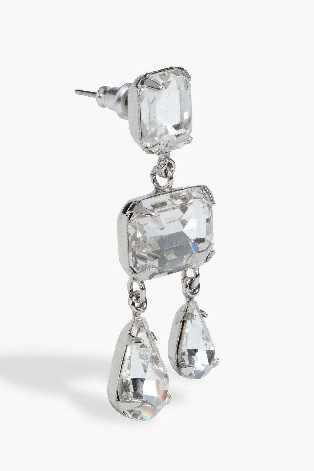 JENNIFER BEHR Lucille silver-tone crystal earrings