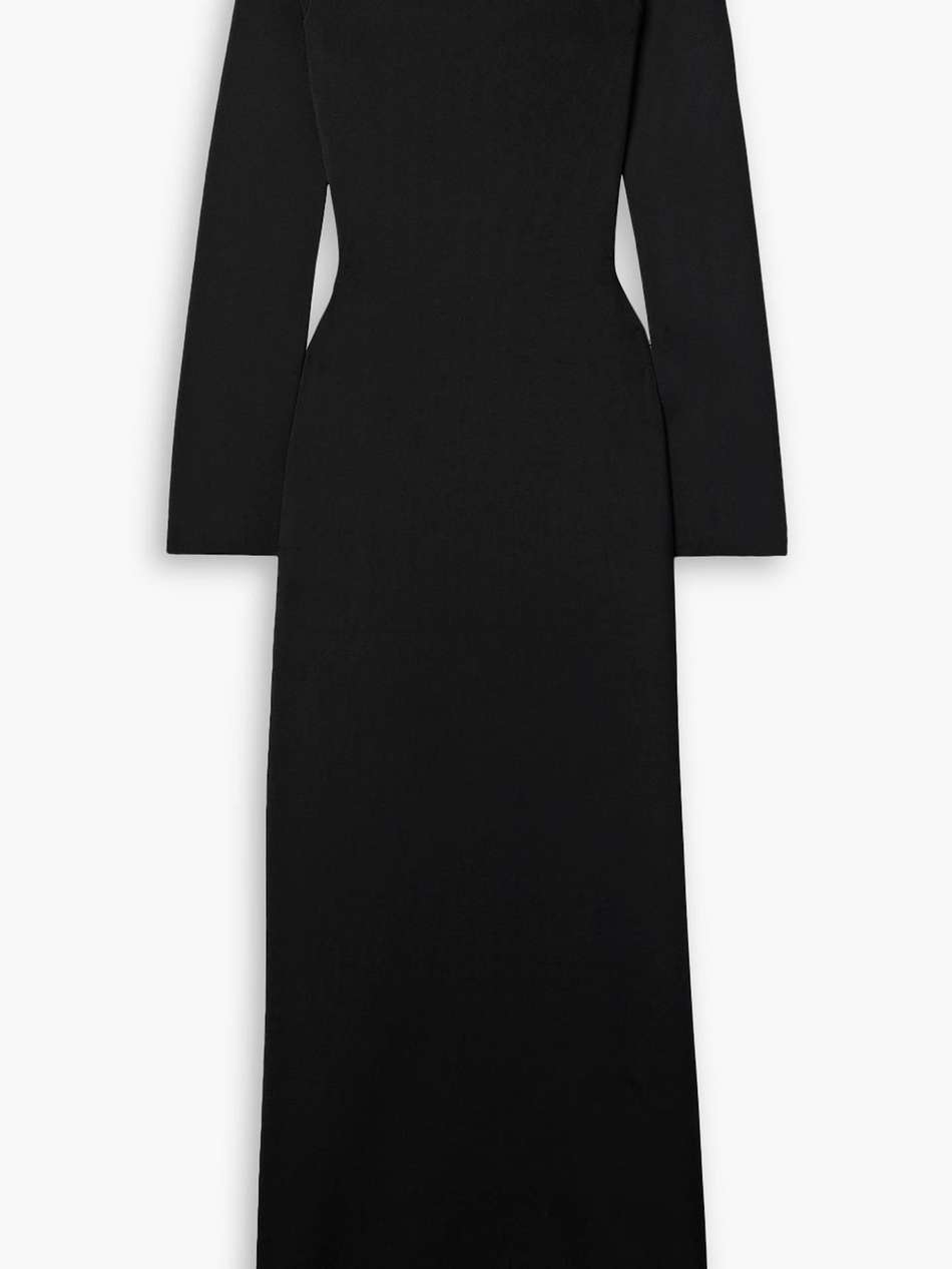vega embellished open-back stretch-knit maxi dress