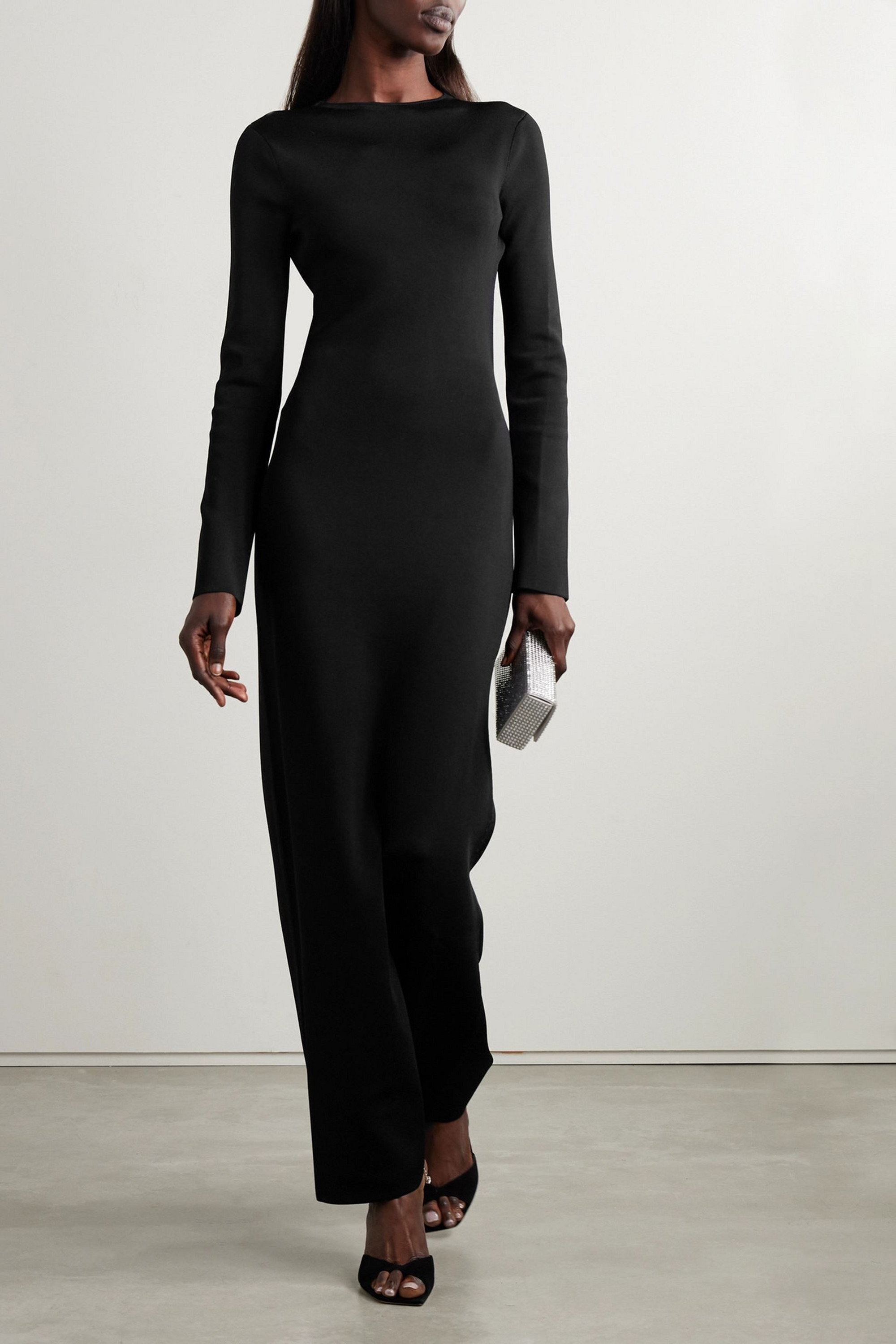GALVAN LONDON Cutout embellished stretch-knit maxi dress