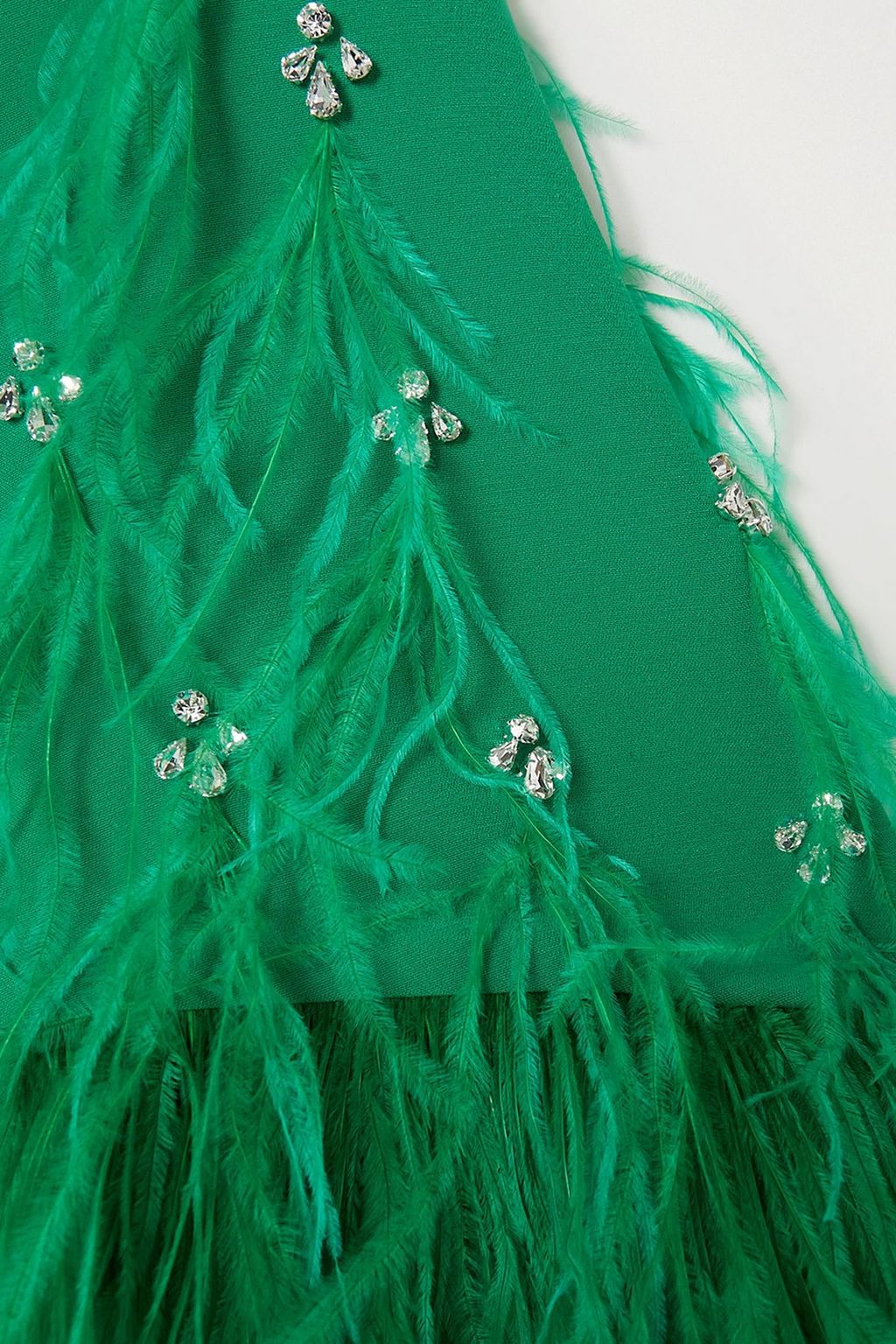 HUISHAN ZHANG Christelle cape-effect crystal and feather-embellished crepe gown