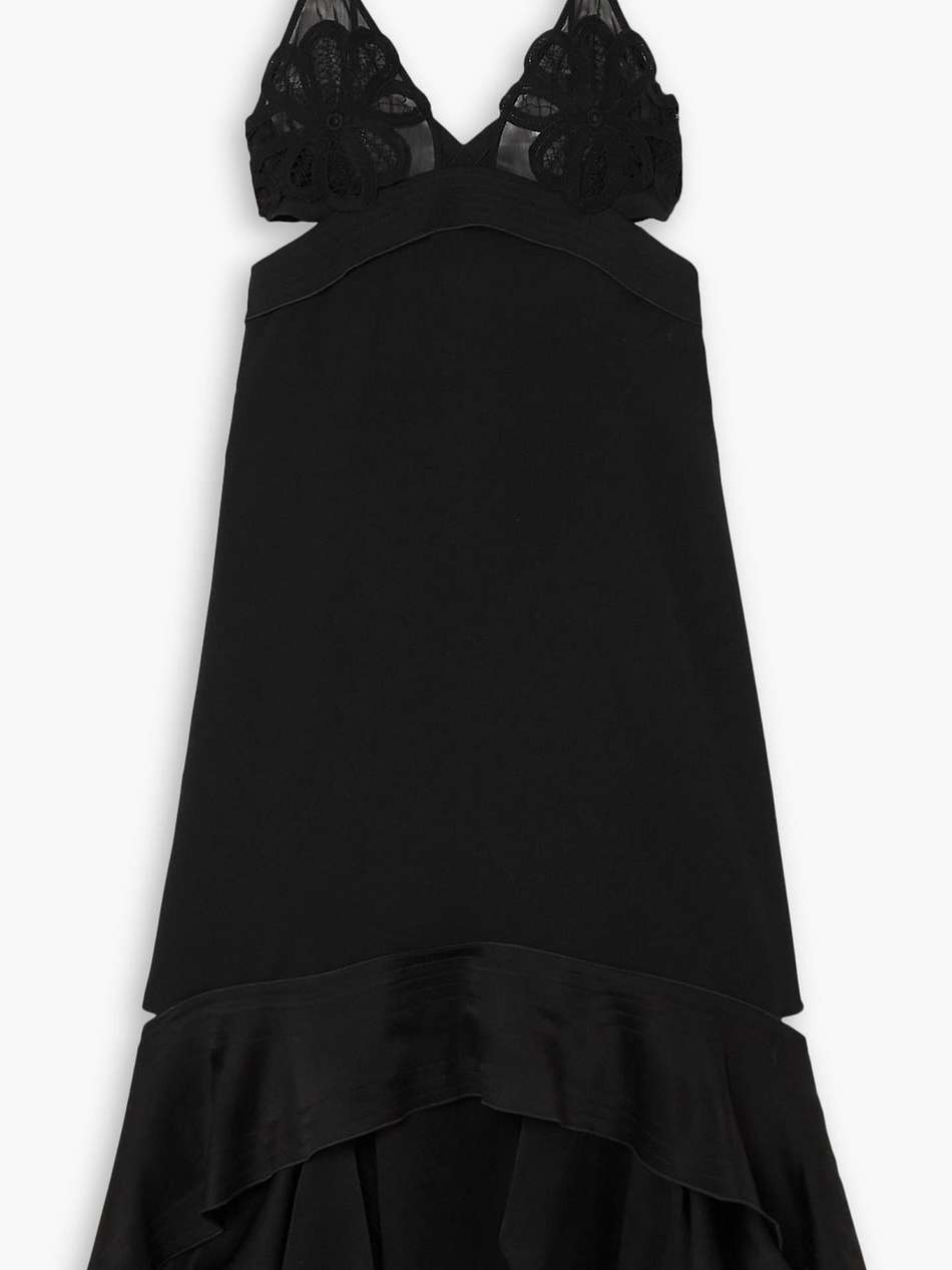 open-back cutout crepe midi dress