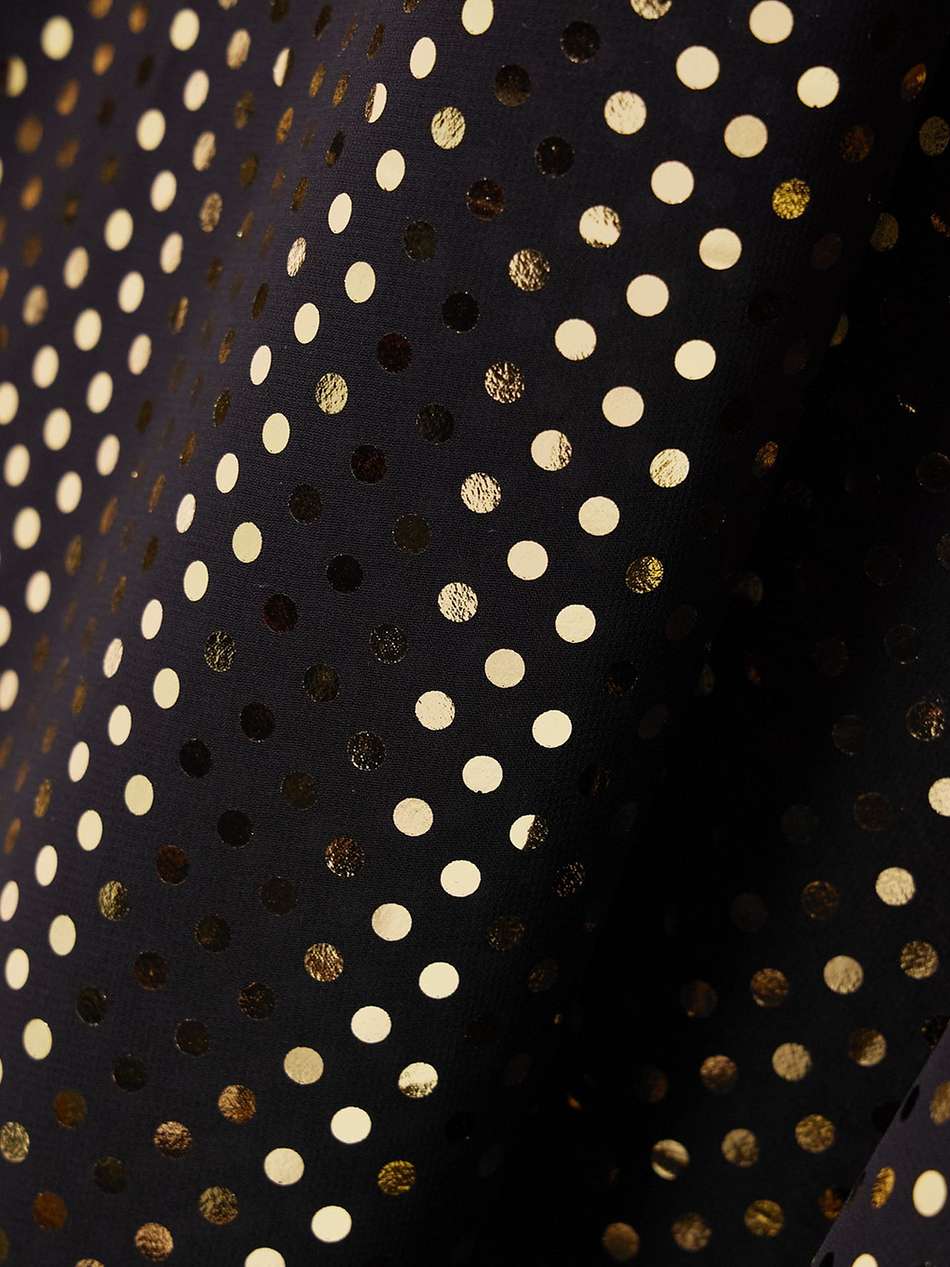 pussy-bow metallic polka-dot chiffon kaftan