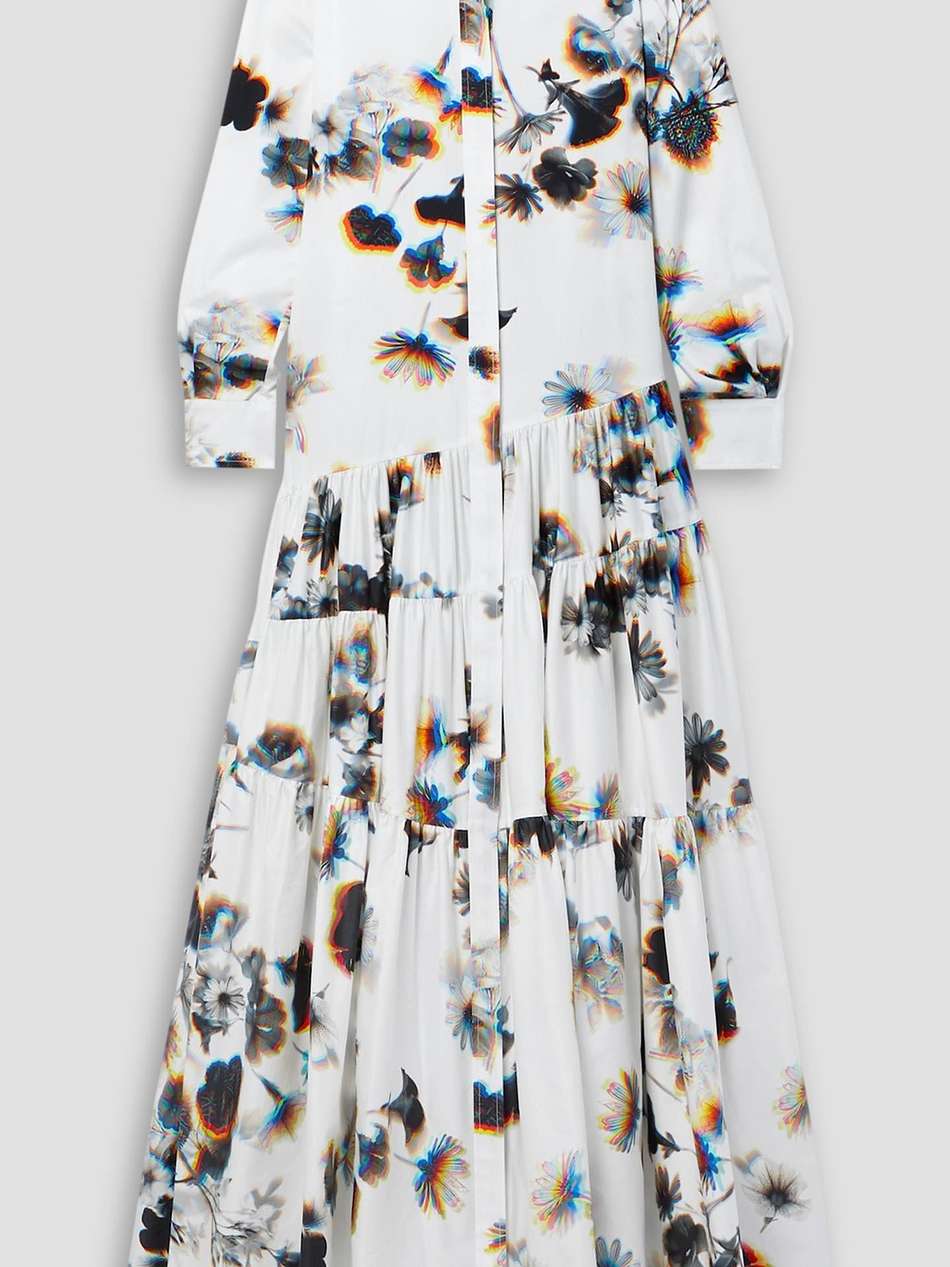 the gracie floral-print cotton-poplin maxi shirt dress