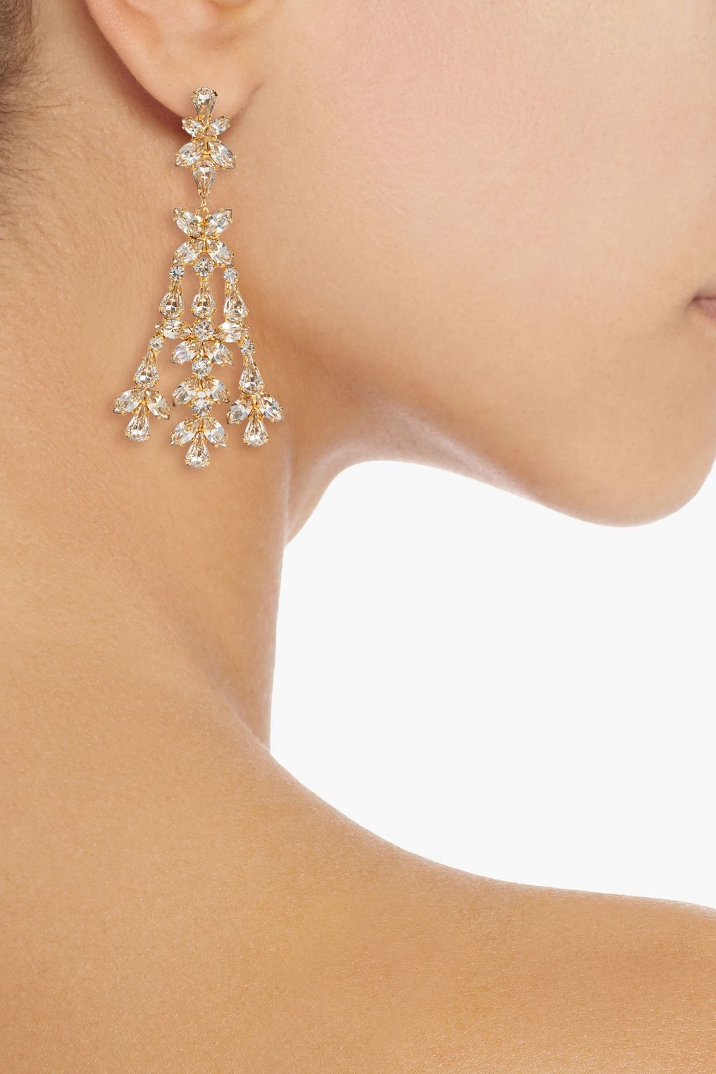 JENNIFER BEHR Parthenia gold-tone crystal earrings