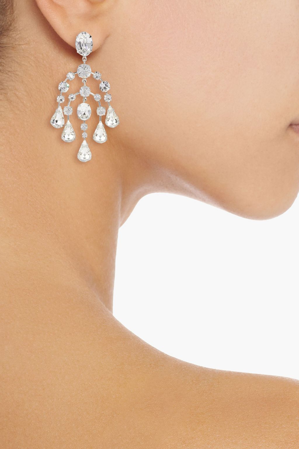 JENNIFER BEHR Annastasia silver-tone crystal earrings