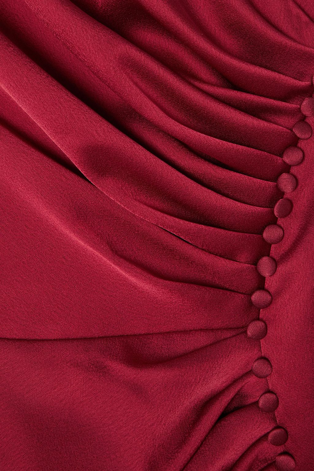 RASARIO Button-embellished draped satin midi dress