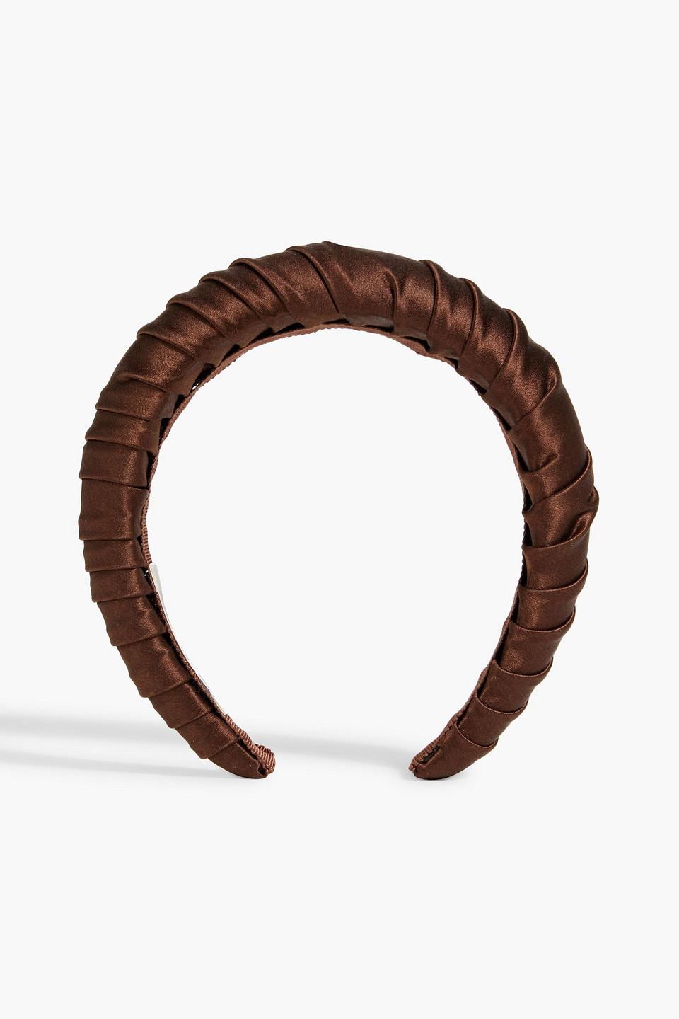 Jennifer Behr Mirren Silk Satin Headband In Chocolate