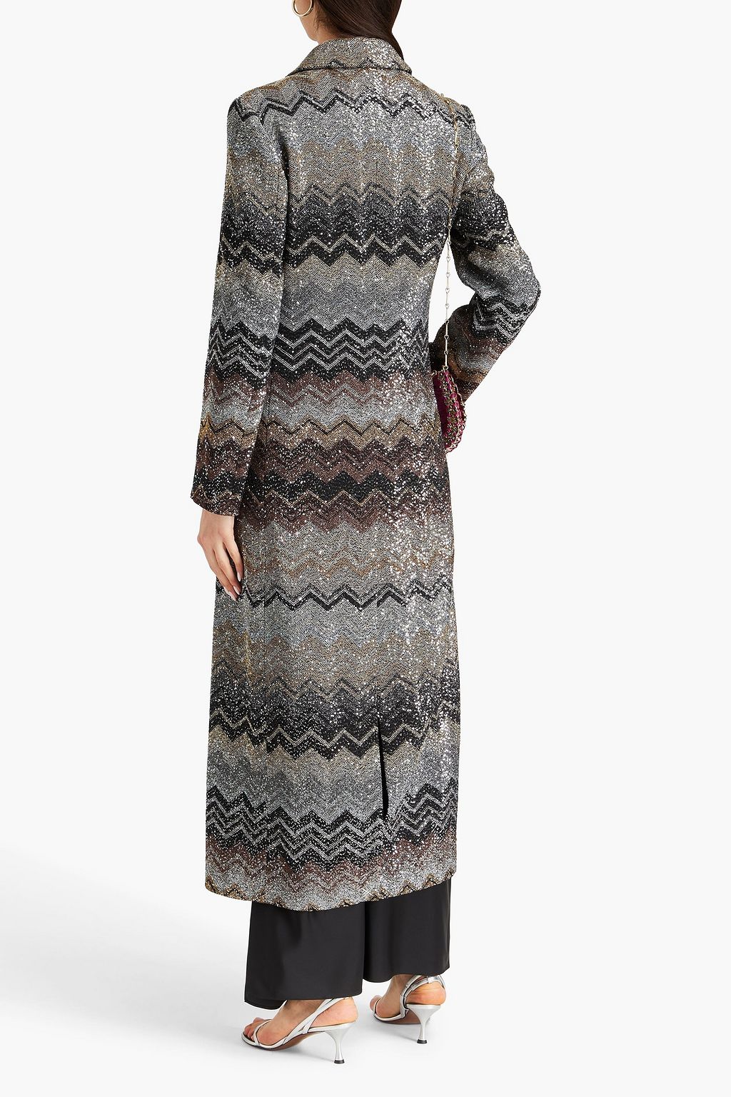 MISSONI Sequined metallic knitted coat