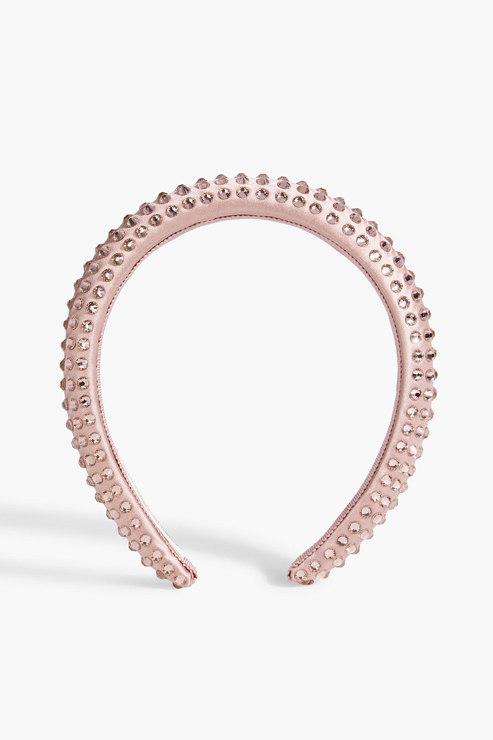 Jennifer Behr Christelle Crystal-embellished Padded Satin Headband In Pastel Pink