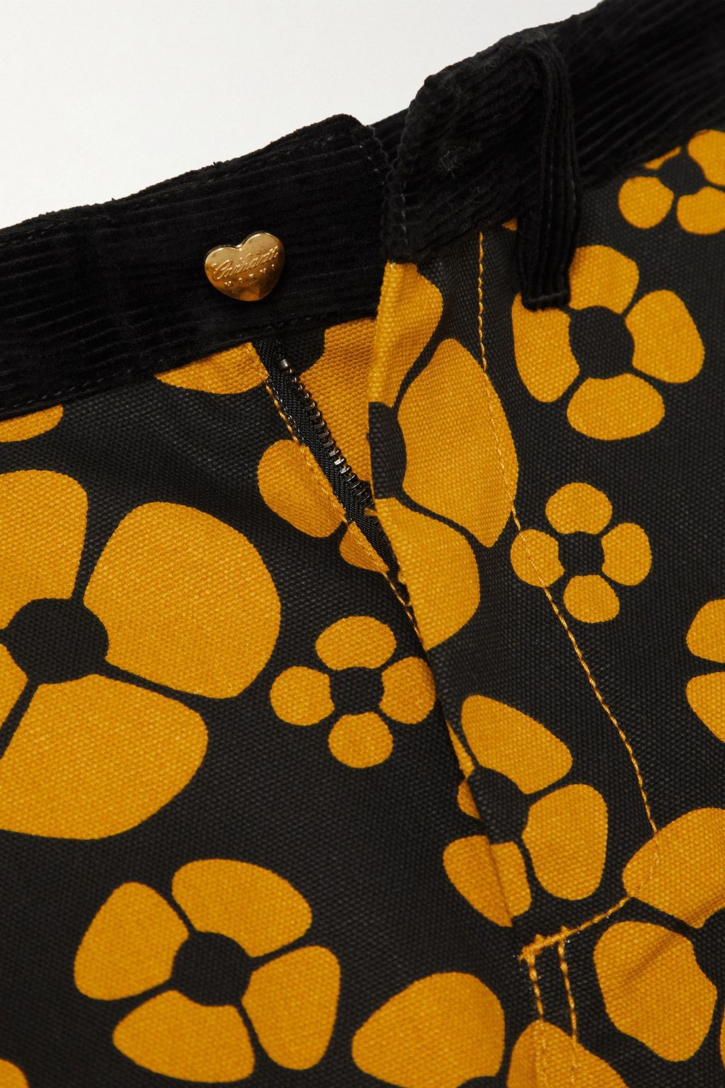 MARNI X CARHARTT WIP تنورة متوسطة الطول من قطن كنفا مزينة بطبعة الأزهار