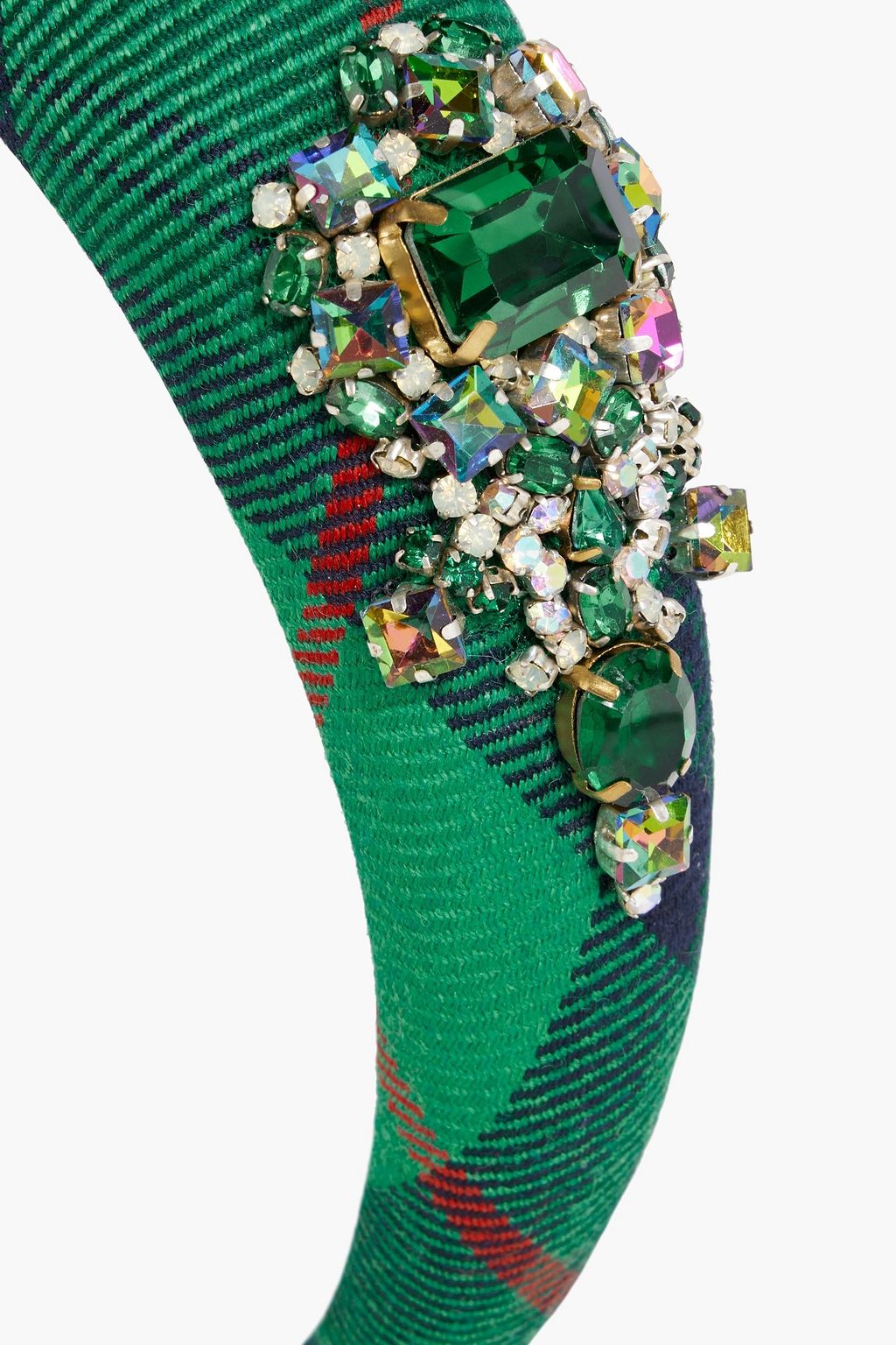 JENNIFER BEHR Evelina crystal-embellished checked jacquard headband