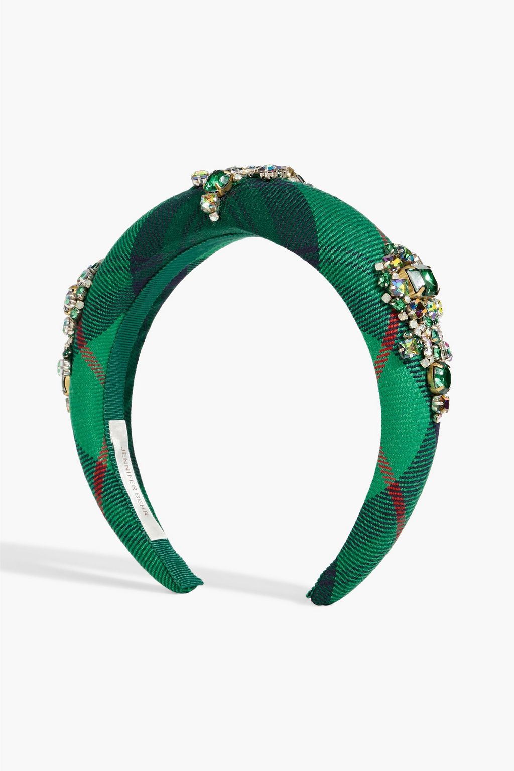 JENNIFER BEHR Evelina crystal-embellished checked jacquard headband