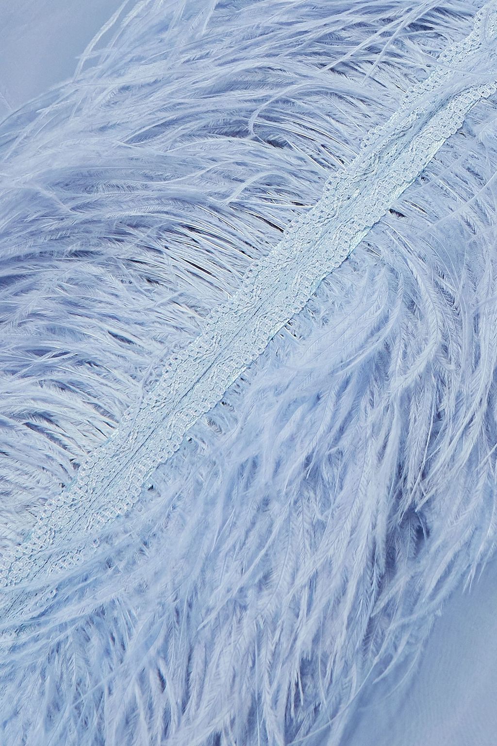 HUISHAN ZHANG Beau feather and grosgrain-trimmed silk-organza gown
