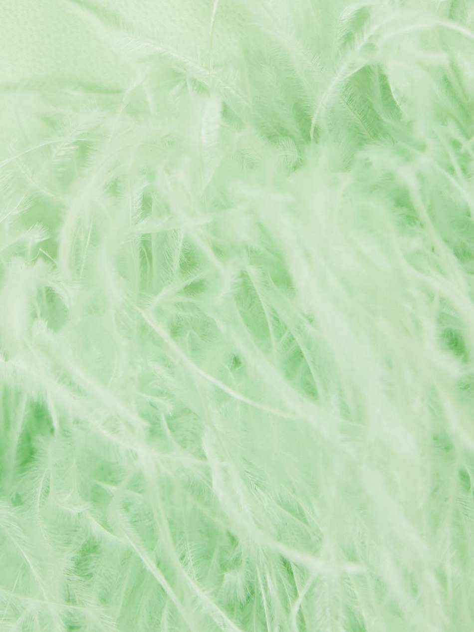 rowan strapless feather-trimmed crepe mini dress