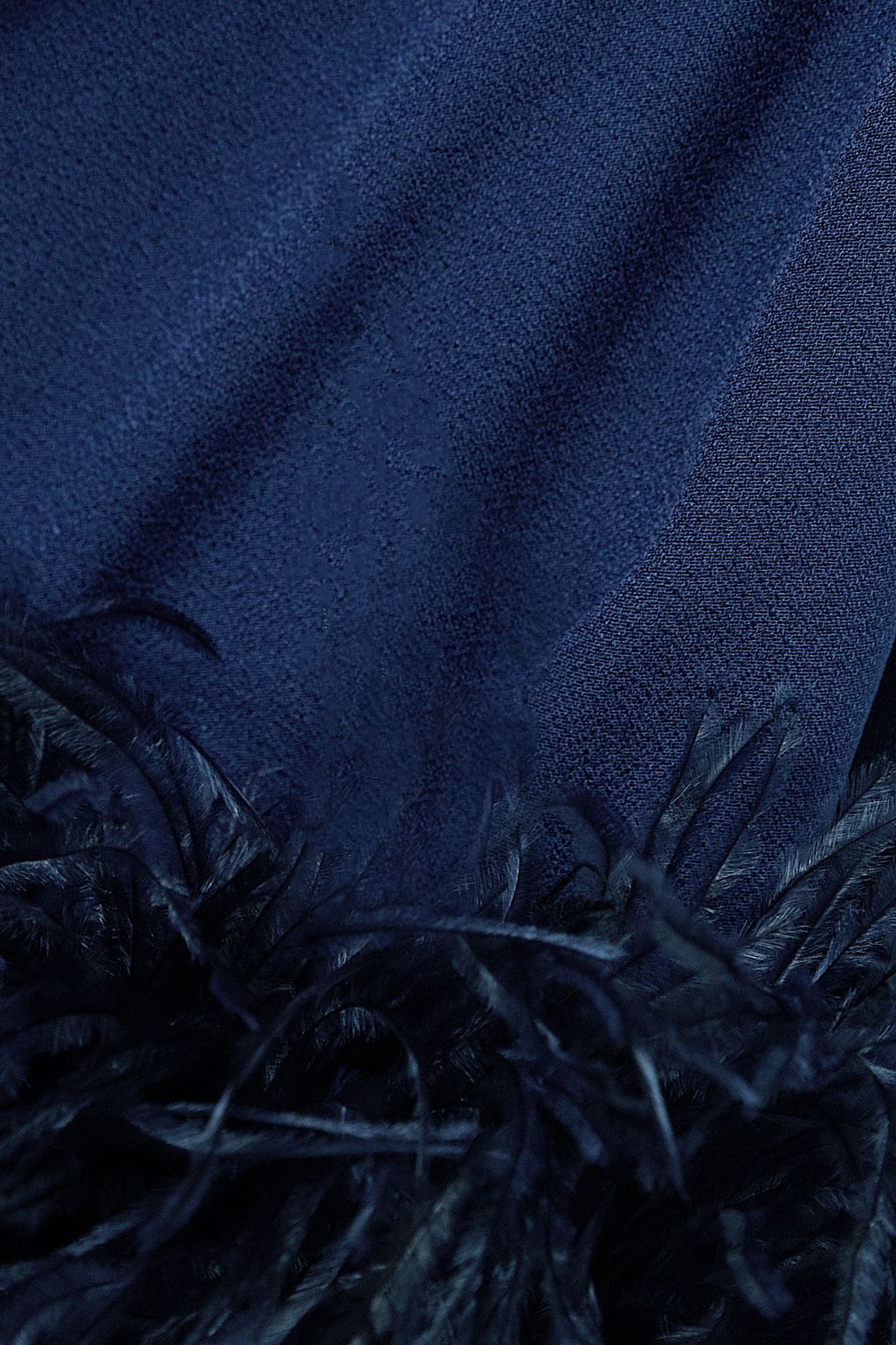 HUISHAN ZHANG Colette bow-detailed feather-trimmed crepe top