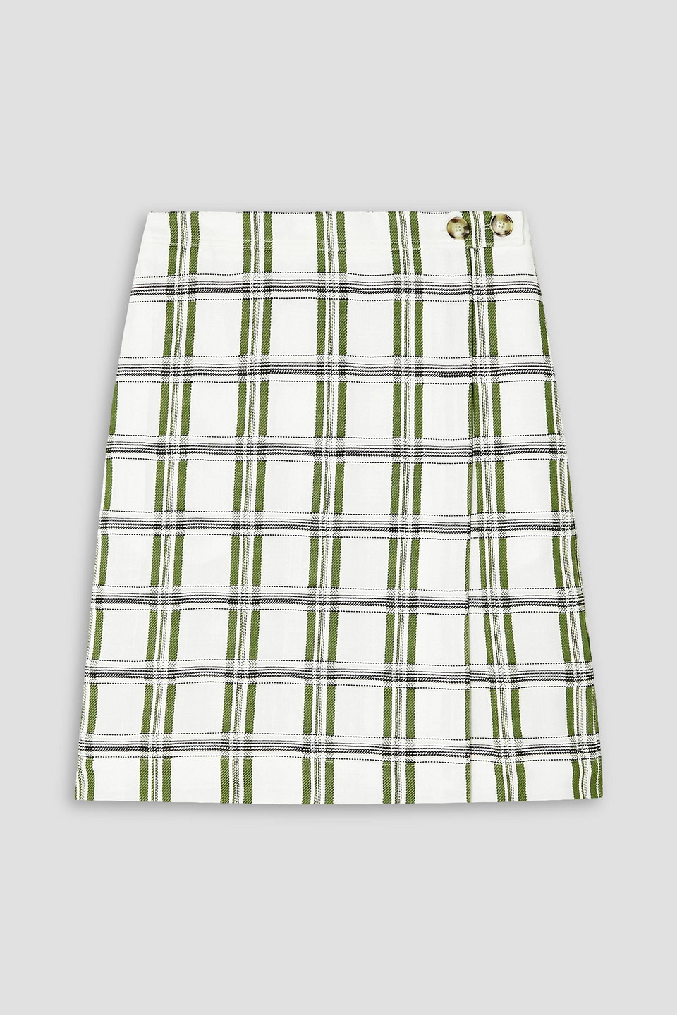VICTORIA BECKHAM CHECKED JACQUARD WRAP SKIRT