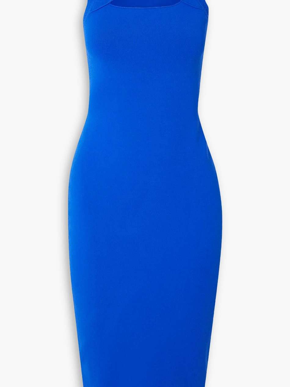 vb body cutout stretch-knit midi dress