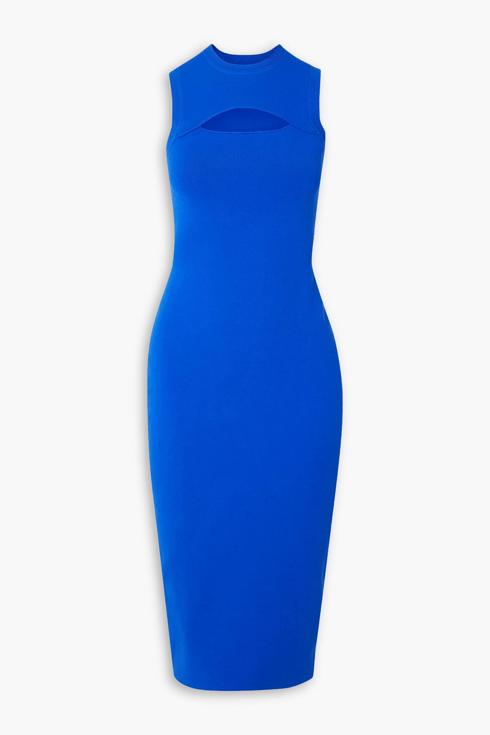 Victoria Beckham Vb Body Cutout Stretch-knit Midi Dress In Cobalt Blue