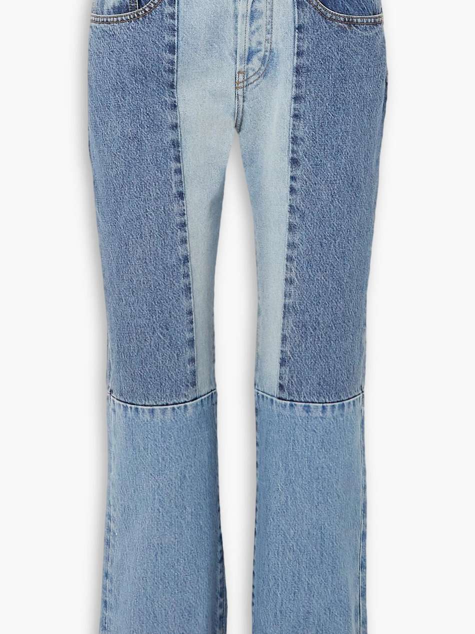 victoria patchwork mid-rise jeans