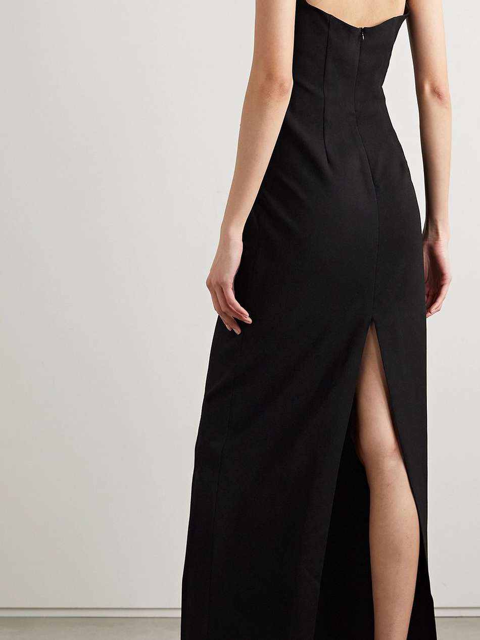 cutout crepe maxi dress