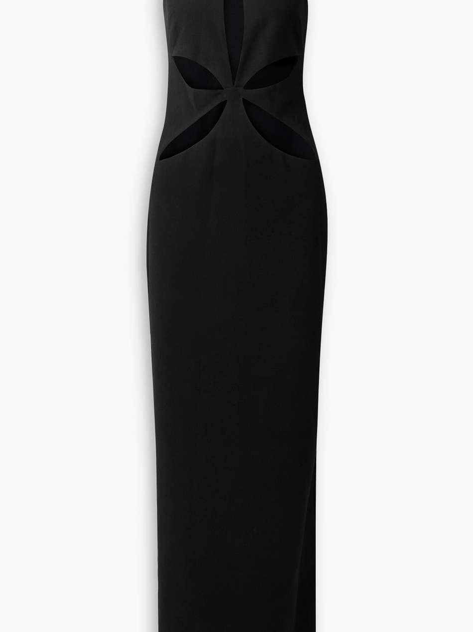 cutout crepe maxi dress