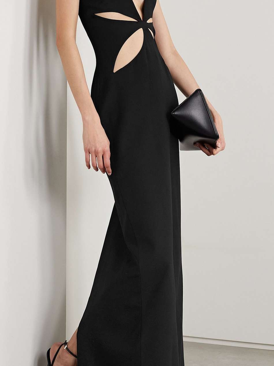 cutout crepe maxi dress