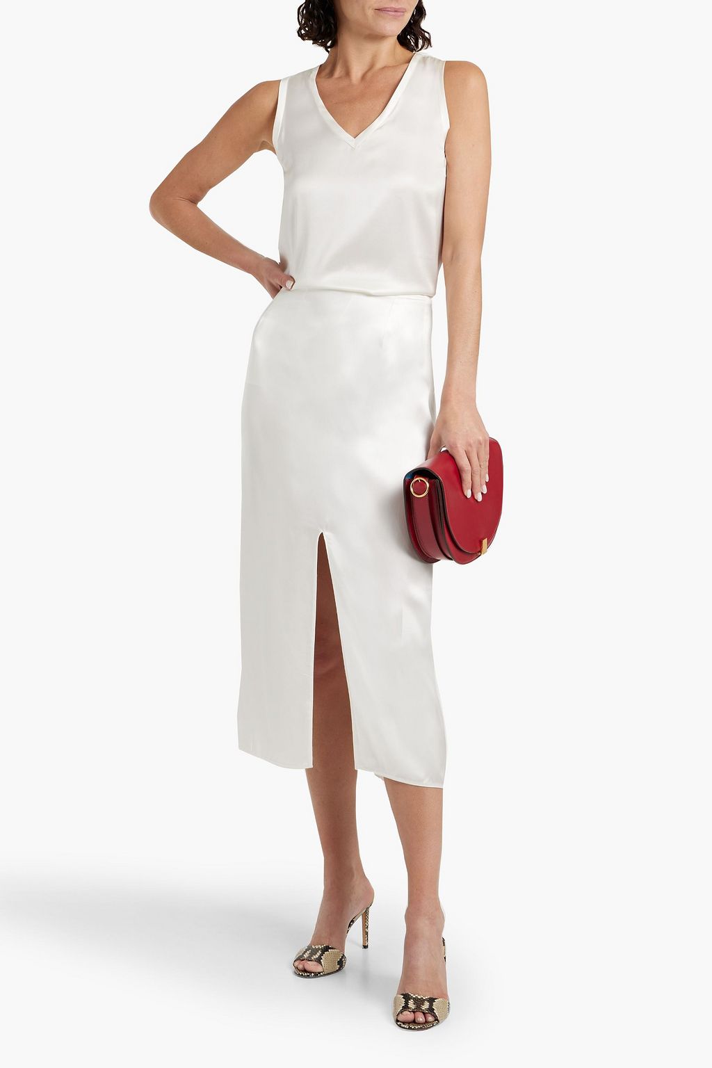 BRUNELLO CUCINELLI Silk-blend satin top