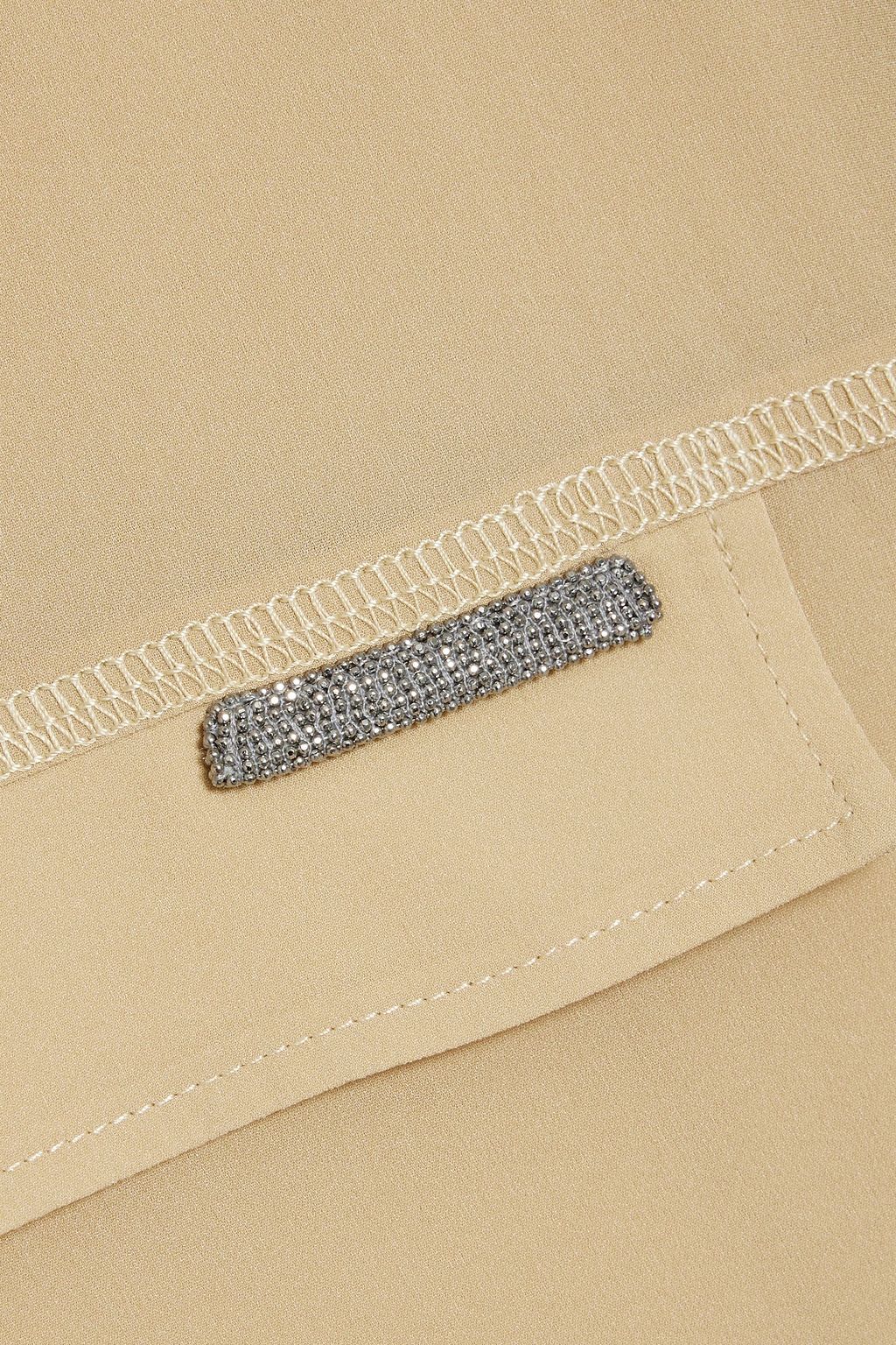 BRUNELLO CUCINELLI Bead-embellished stretch-silk chiffon shirt