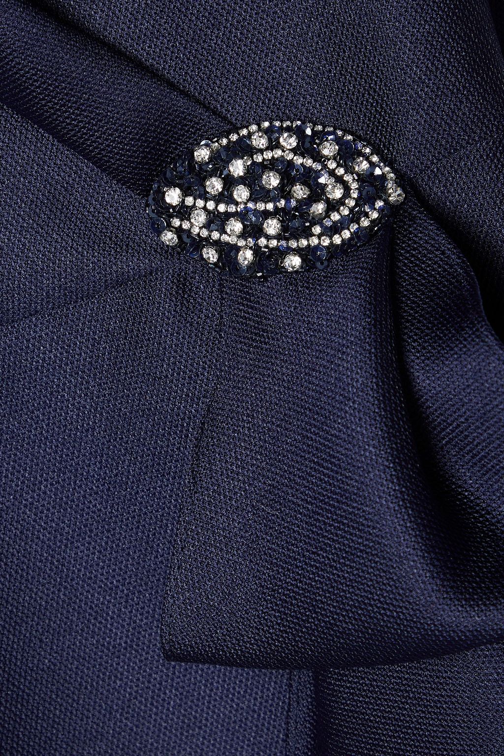 REEM ACRA Embellished wrap-effect mikado-piqué gown