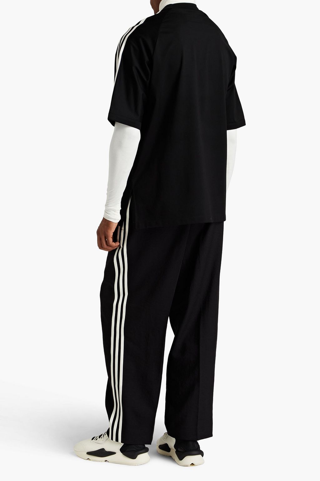 Y-3 Striped stretch-cotton jersey T-shirt