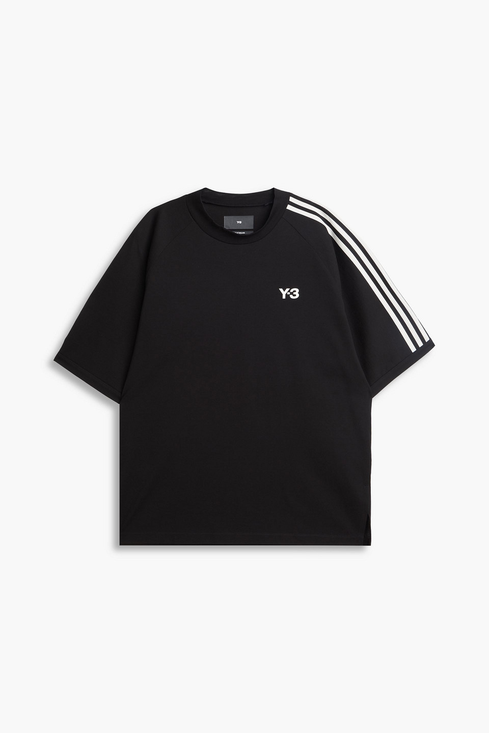 Y-3 Striped Stretch- Cotton Jersey T-shirt In Black