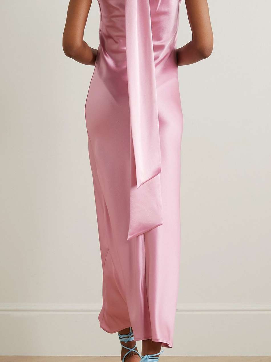 pandora satin halterneck midi dress