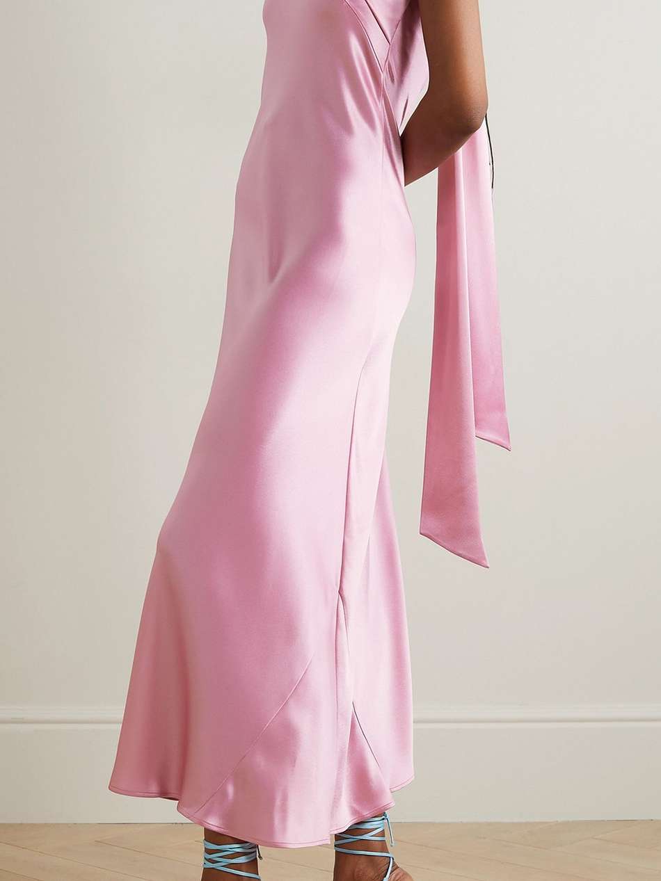 pandora satin halterneck midi dress