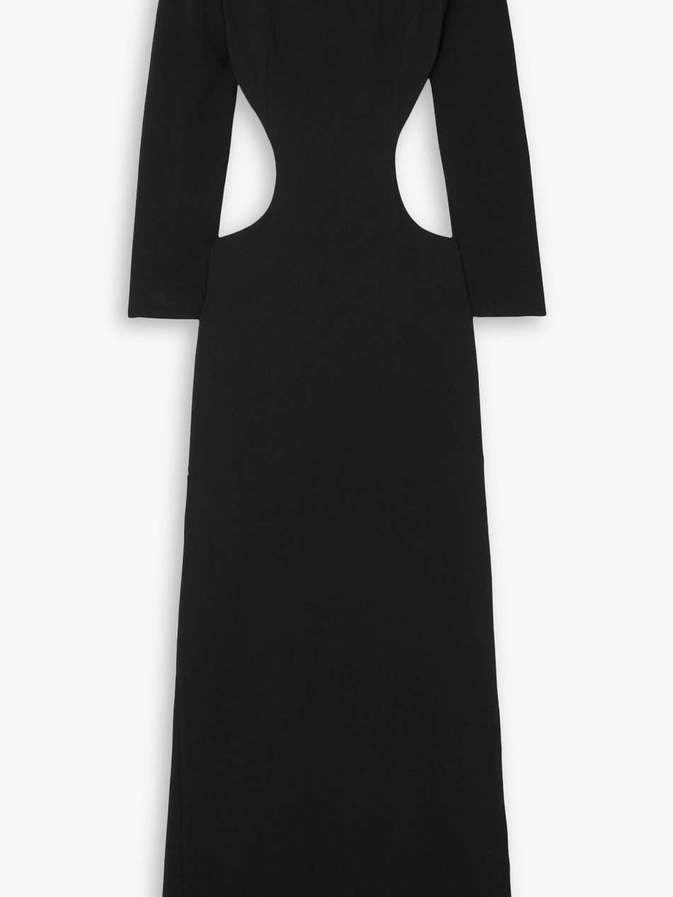 open-back cutout crepe gown