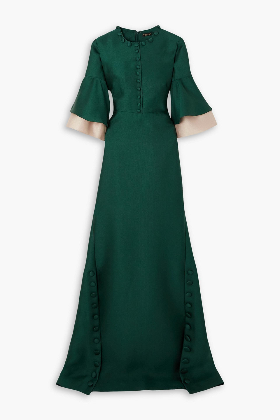 slim fit dress slacks Emerald Satin Long Dress – Luxury Evening Gown by Angelika Jozefczyk