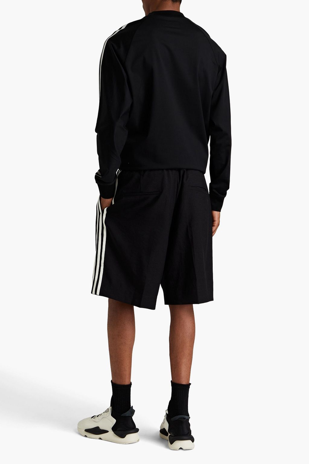 Y-3 تي شيرت من قطن جيرسي بتصميم مخطط