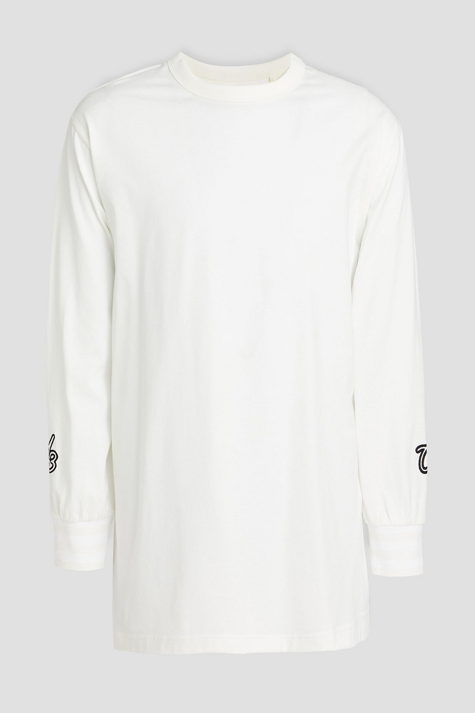 Y-3 Embroidered Logo-print Cotton-jersey T-shirt In Off-white