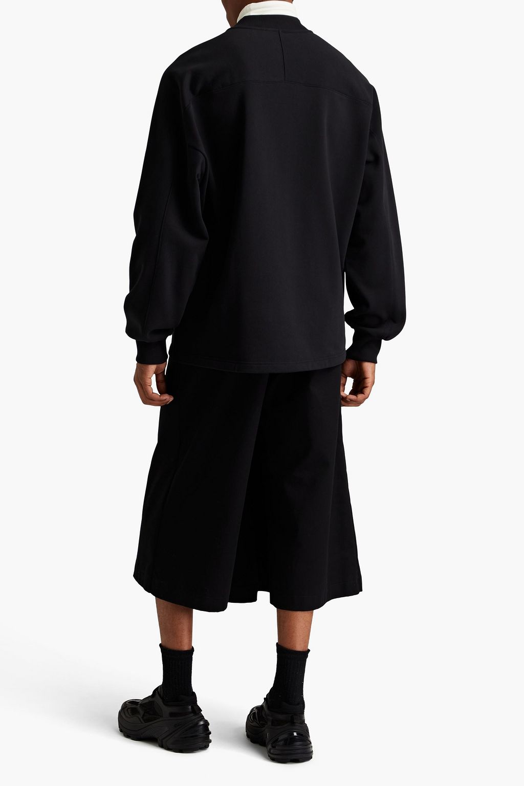 Y-3 سويت شيرت بنصف سحّاب من قطن تيري فرنسي مطاطي بتصميم مطرّز