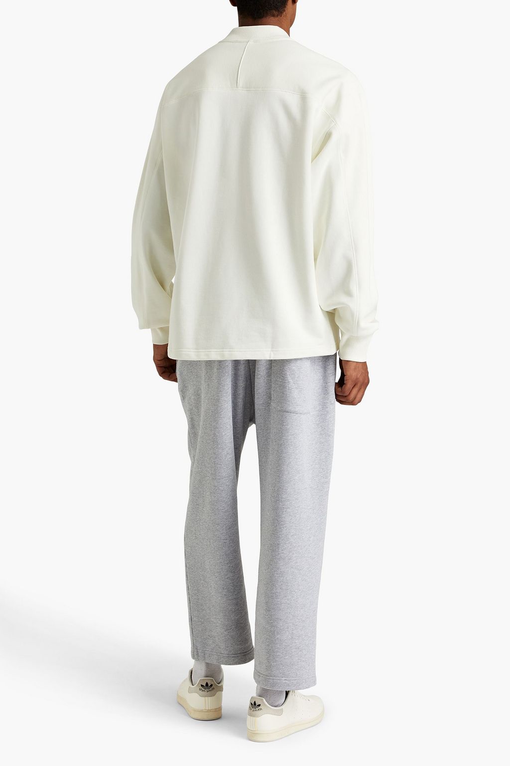 Y-3 Embroidered French cotton-terry half-zip sweatshirt