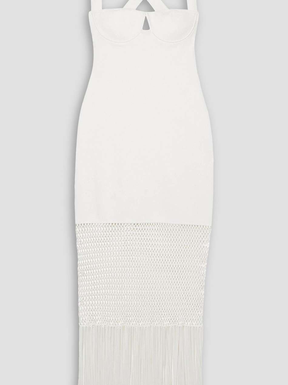 diana fringed knitted maxi dress