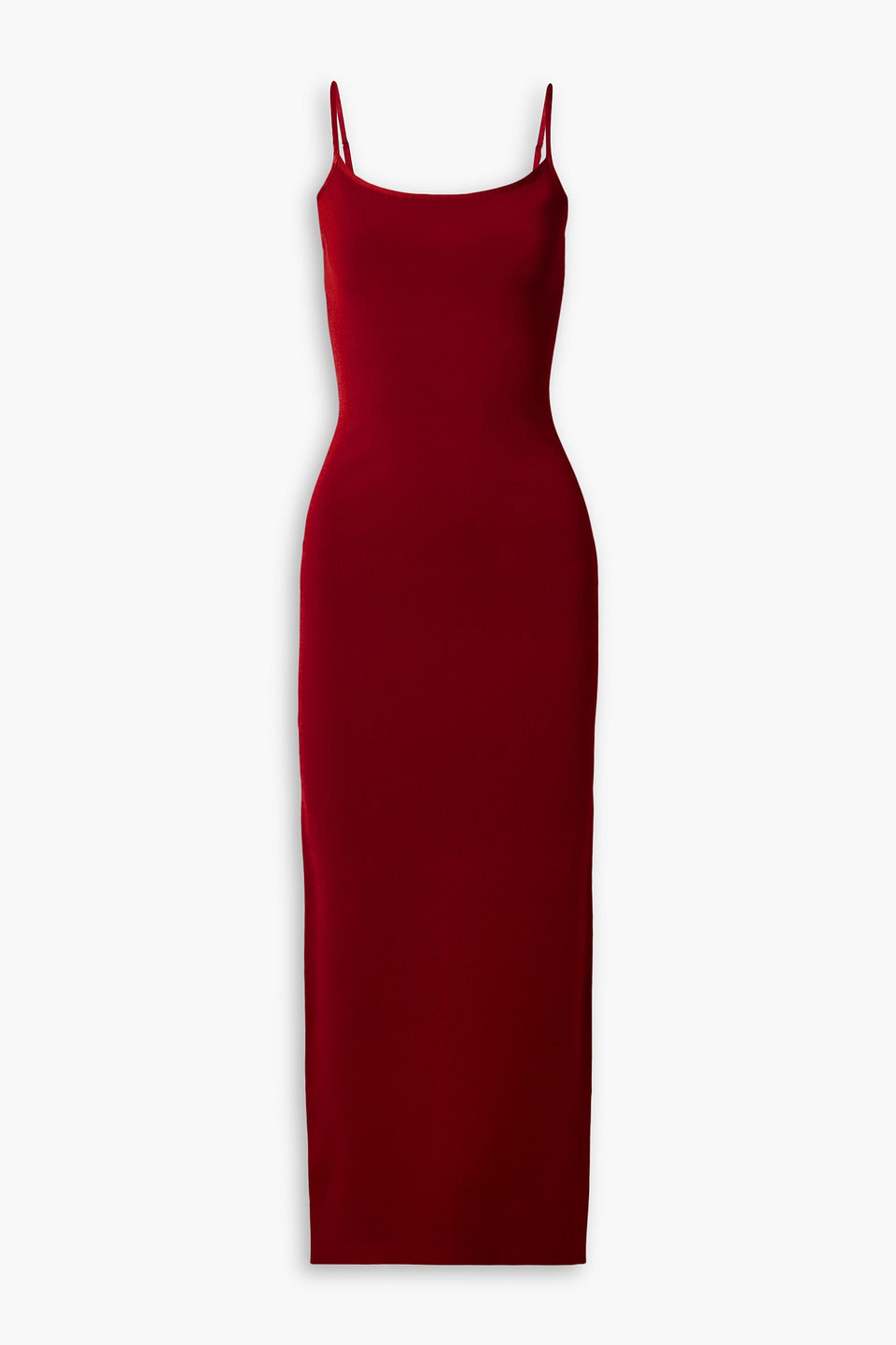 Galvan Bella Stretch-knit Midi Dress In Merlot
