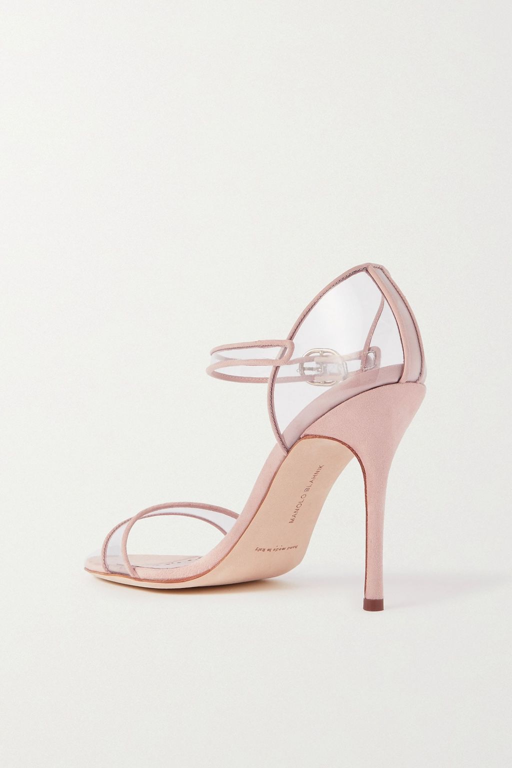 MANOLO BLAHNIK Fersen 105 PVC and suede sandals
