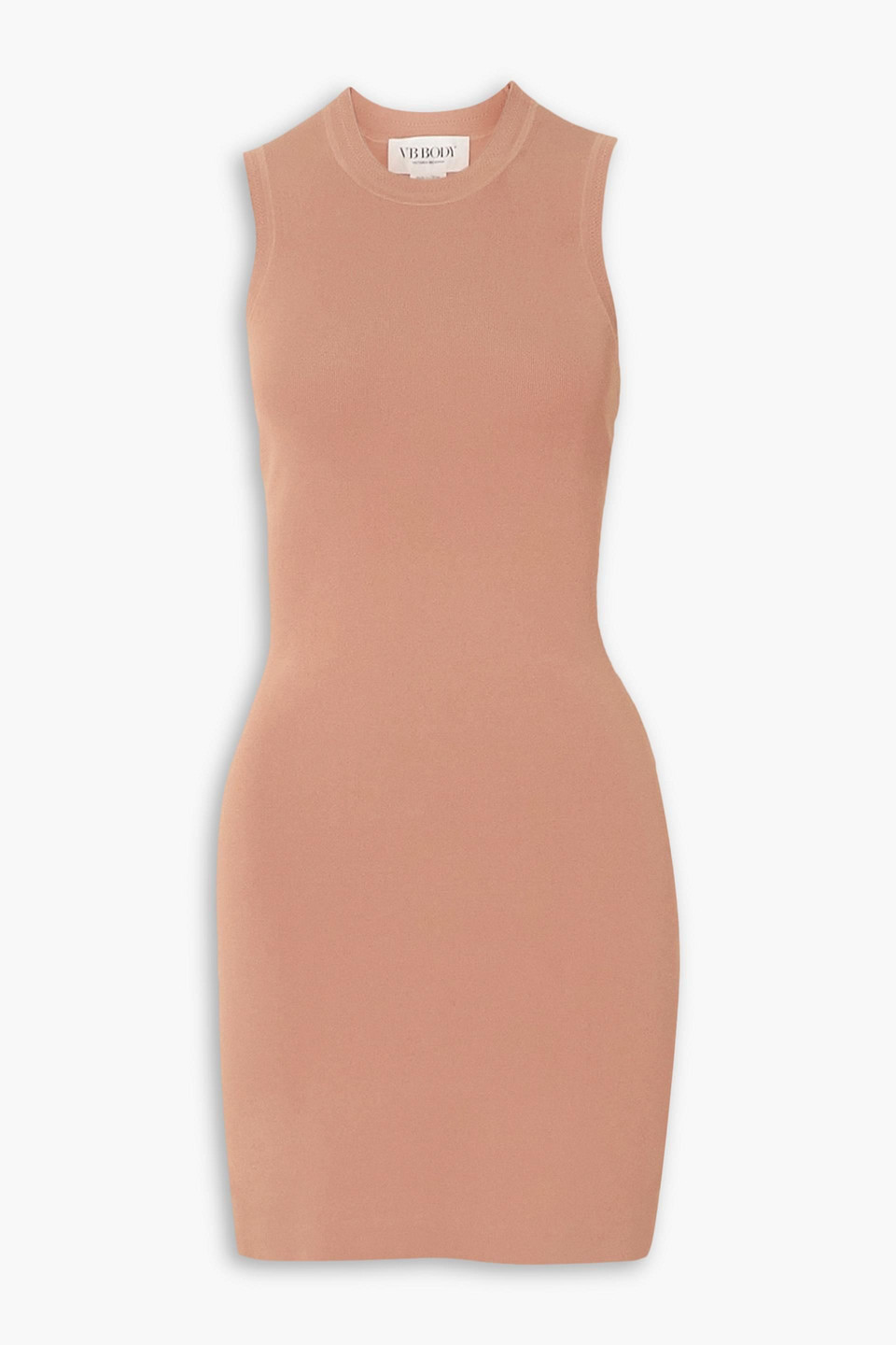Victoria Beckham Vb Body Stretch-knit Mini Dress In Antique Rose