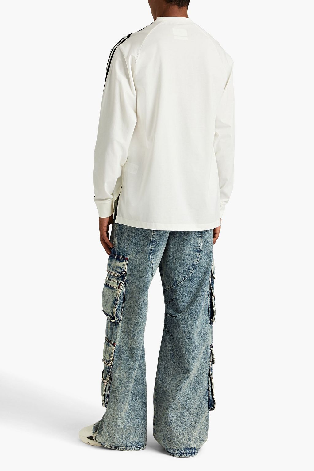 Y-3 Striped cotton-jersey T-shirt
