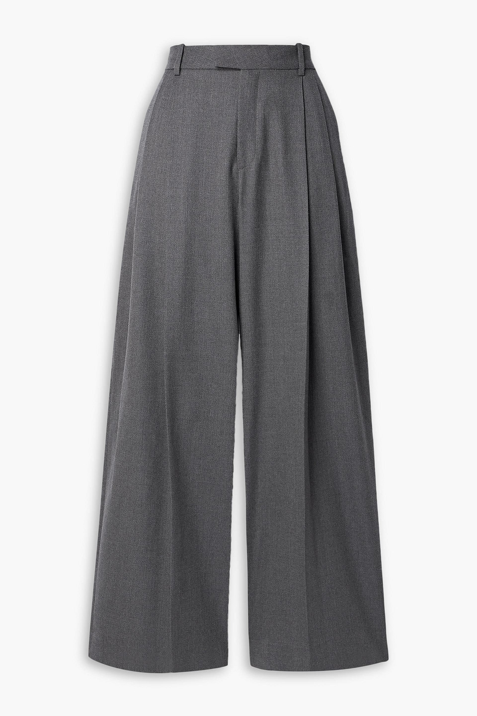 Rhett pleated wool-twill wide-leg pants