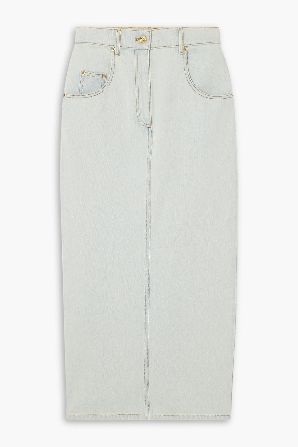 Nina Ricci Denim Midi Skirt In Light Denim