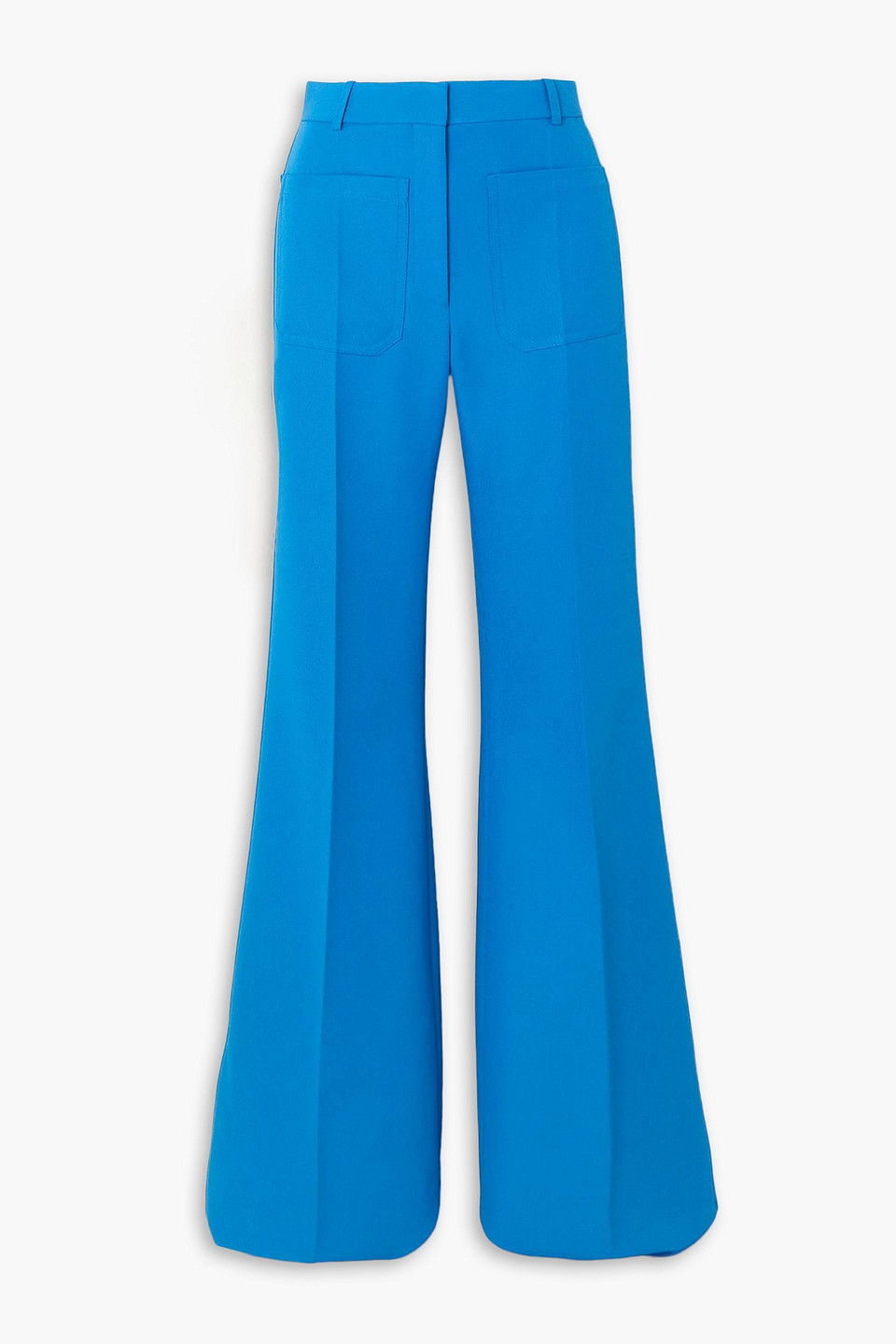 Victoria Beckham Alina Twill Flared Pants In Blue
