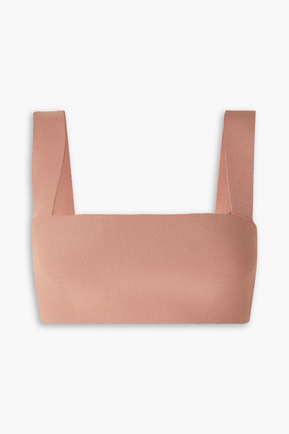 Victoria Beckham Cropped Stretch-knit Top In Neutral