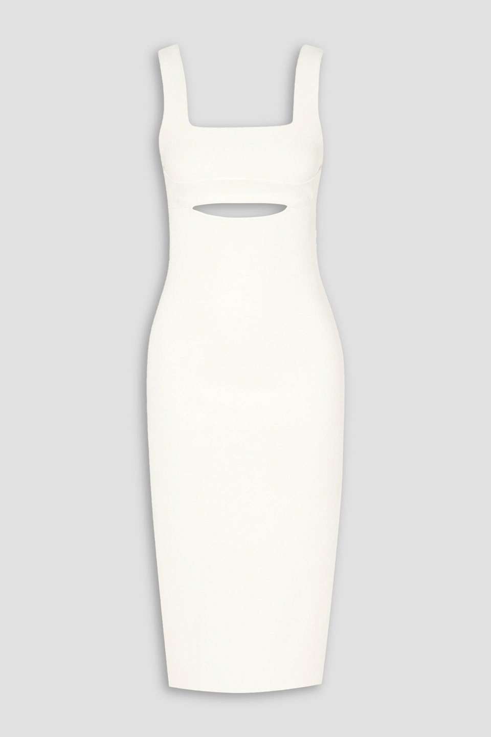 Victoria Beckham Cutout Stretch-knit Midi Dress In White